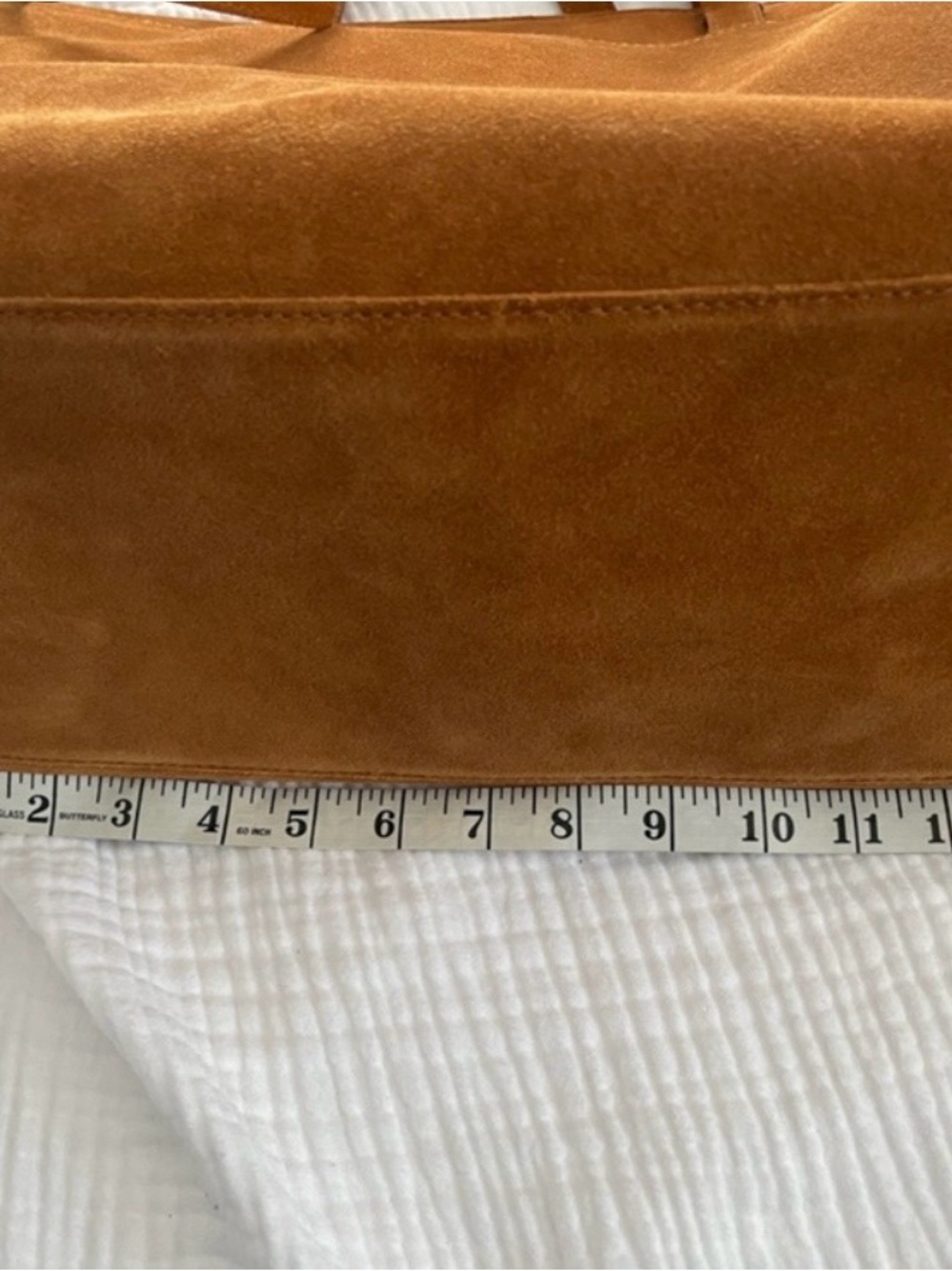 Madewell Essentials Suede Tote in Cognac Brown - Picture 10 of 12